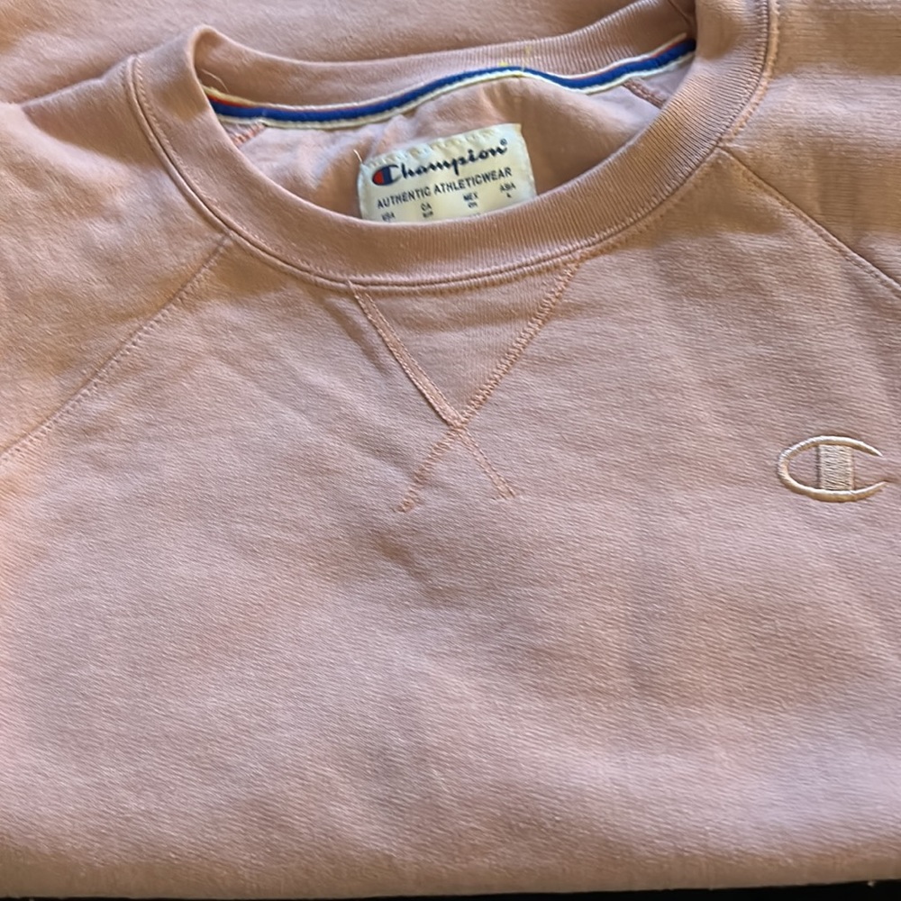 Champion Pink Top Dusty Rose Top Sweatshirt Beachy Small Athleisure Comfort - Picture 6 of 10